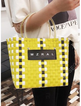 Plaid Pattern Open Leisure Tote Bag