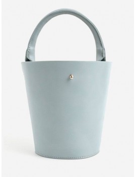 Bucket Solid PU Leather Retro Tote Bag