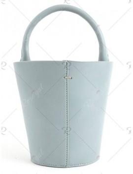 Bucket Solid PU Leather Retro Tote Bag