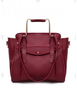 3 Piece Flap Pocket PU Leather Handbag Set