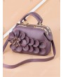 Flower Design PU Leather Handbag