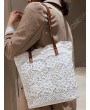 Contrast Handle Lace Shoulder Bag