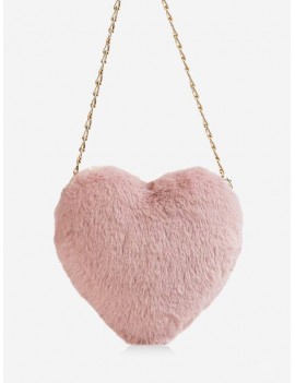 Christmas Faux Fur Mini Heart Crossbody Bag