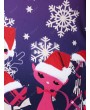 Christmas Plus Size Snowflake Cat Print Mini Dress - 1x