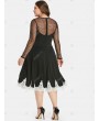 Plus Size Lace Trim High Waist Dress - 4x