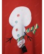 Plus Size Lollipop Snowman Mesh Trim Christmas Dress - 5x