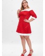 Christmas Fluffy Plus Size Off Shoulder Dress - 3x
