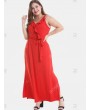 Plus Size Ruffle Ankle Length Dress - 3x