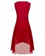 Plus Size Rhinestone Overlay Asymmetrical Dress - 5x
