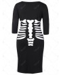 Plus Size Halloween Skull Bone Dress - 5x
