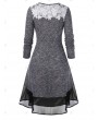Plus Size Marled Lace Crochet A Line Dress - 2x