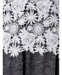Plus Size Marled Lace Crochet A Line Dress - 2x