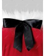 Plus Size Strapless Christmas A Line Faux Fur Panel Dress - 5x