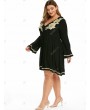 Plus Size Embroidered Empire Waist Dress - 5x
