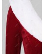 Plus Size Christmas Grommets Velvet Santa Claus Dress - L