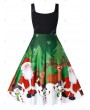 Plus Size High Waist Christmas A Line Printed Dress - 5x