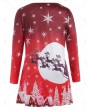 Plus Size Long Sleeves Christmas Graphic Dress - 2x