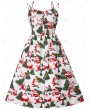 Plus Size Christmas Santa Claus Print Flare Dress - 2x