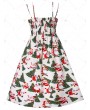 Plus Size Christmas Santa Claus Print Flare Dress - 2x