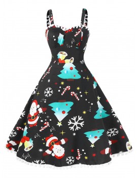Vintage Pompom Plus Size Christmas Dress - 3x