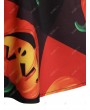 Plus Size Vintage Pumpkin Face Print Halloween Swing Dress - 2x