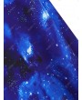 V Neck Sparkle Contrast Galaxy Print Plus Size Dress - 1x