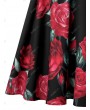 Plus Size Fit And Flare Floral Print Zippered Vintage Dress - 5x