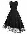 Plus Size Solid High Waist Vintage Asymmetric Dress - 4x