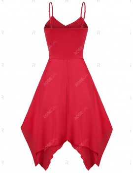 High Waist Cami Asymmetrical Dress - 3xl