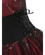 Floral Embroidered Lace Up Prom Dress - L