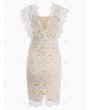 Sleeveless Zigzag Lace Bodycon Dress - Xl