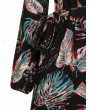 V Neck Tropical Print Midi Wrap Dress - Xl