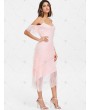 Cut Out Shoulder Midi Lace Dress - Xl