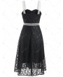 Contrast Star Lace Overlay Dress - 2xl