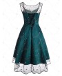 Floral Embroidered Sleeveless Lace Prom Dress - 2xl