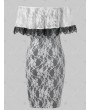 Bare Shoulder Fold Over Lace Dress - 2xl