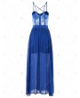 Sheer Lace Panel Cami Strap Chiffon Dress - 2xl
