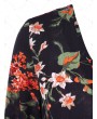 Floral Print Maxi Surplice Dress - M