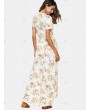 Flower Low Cut Asymmetrical Dress - Xl