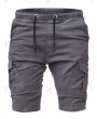Solid Color Multi-pocket Sport Shorts - L