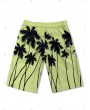 Coconut Palms Print Drawstring Board Shorts - Xs