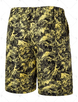 Floral Printed Drawstring Beach Shorts - 2xl