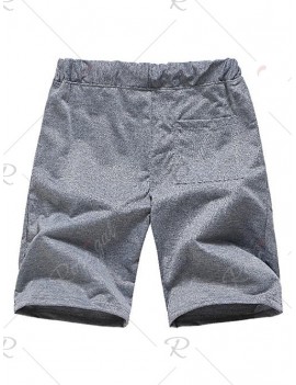 Zipper Design Drawstring Casual Shorts - L