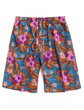 Floral Pattern Casual Board Shorts - Xs