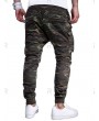 Camouflage Print Side Flap Pocket Drawstring Jogger Pants - Xl