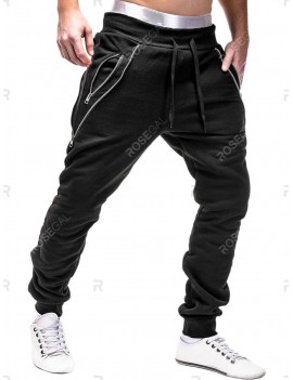 Zipper Design Sport Jogger Pants - Xs