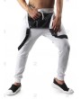 Clasp Buckle Adjustable Overall Jogger Pants - L