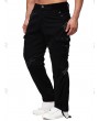 Long Straight Solid Flap Pocket Cargo Pants - 40
