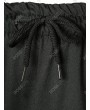 Contrast Trim Zip-hem Crown Print Long Sport Pants - 2xl