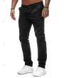 Solid Color Zip Fly Casual Pants - L